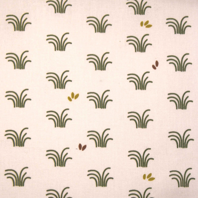 Printed Cotton VOZY White / Rosemary